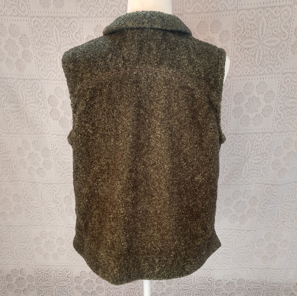 Woolrich Light Olive Heather Toggle Button Sherpa Women's Vest - Picture 2 of 8